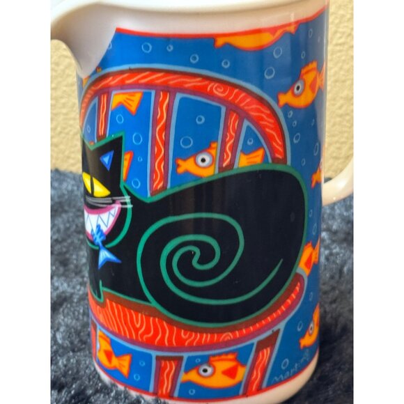 Martin Ansolab Chaleur Ceramic Pitcher With Cat & Fish - Picture 5 of 8